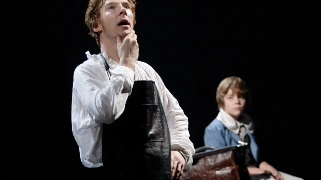 Benedict Cumberbatch and Haydon Downing in Frankenstein