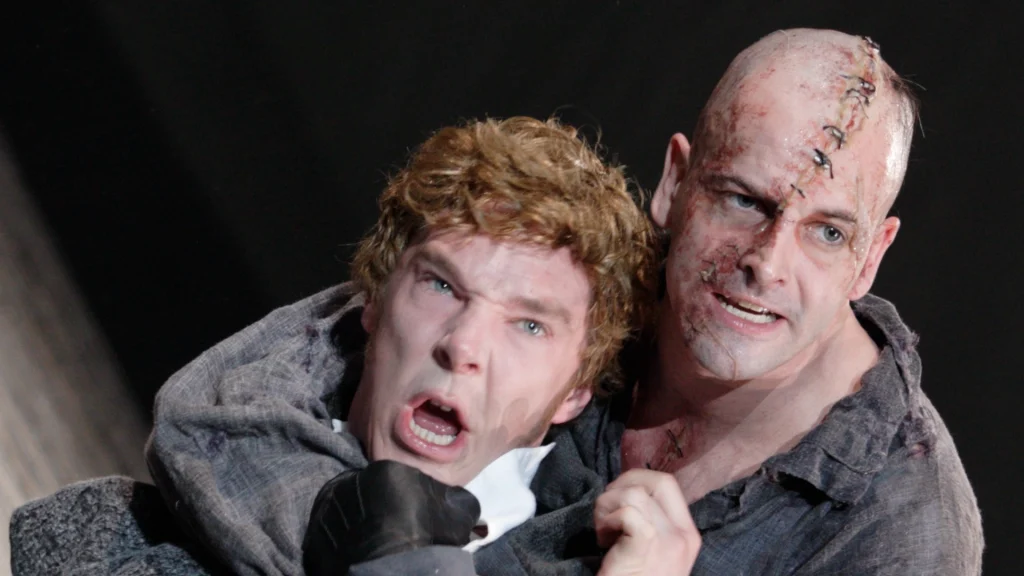 Jonny Lee Miller and Benedict Cumberbatch in Frankenstein